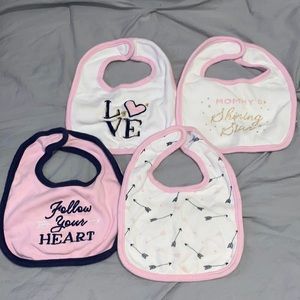 EUC HR 4-Piece Pink & White Bibs
